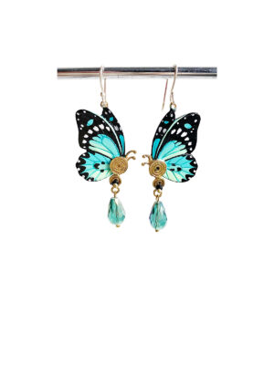 Turquoise Butterfly Earrings Sydney - Handcrafted - Jewelry Art by Mim - Mitzie Mee Shop EU