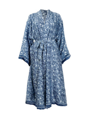 Blue Silk Robe - Ketut Riyani - Fair Fashion from Bali - Mitzie Mee Shop EU