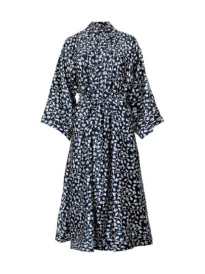 Dark Blue Silk Robe - Ketut Riyani - Fair Fashion from Bali - Mitzie Mee Shop EU